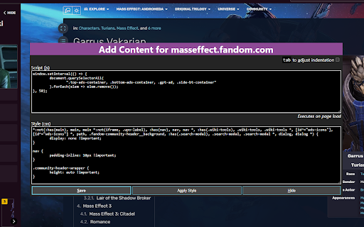User Styles Scripts  from Chrome web store to be run with OffiDocs Chromium online