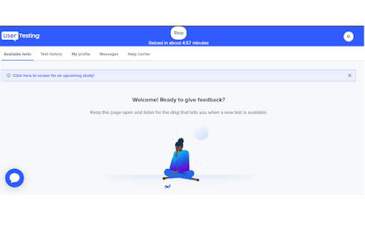 UserTesting Page Reload  from Chrome web store to be run with OffiDocs Chromium online