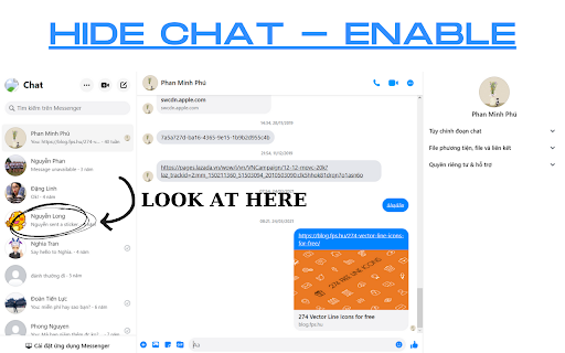 Utilities for Facebook Messenger  from Chrome web store to be run with OffiDocs Chromium online