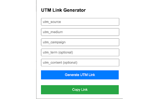 UTM Link Generator  from Chrome web store to be run with OffiDocs Chromium online