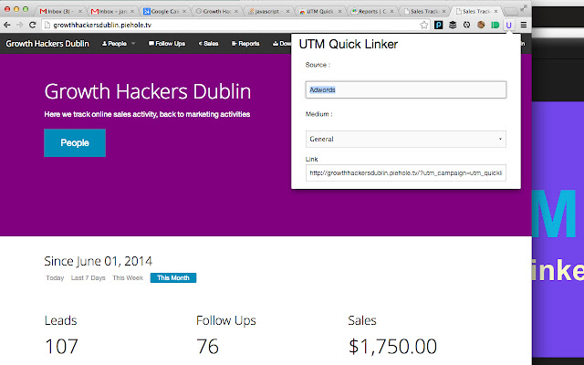 UTM Quick Linker  from Chrome web store to be run with OffiDocs Chromium online