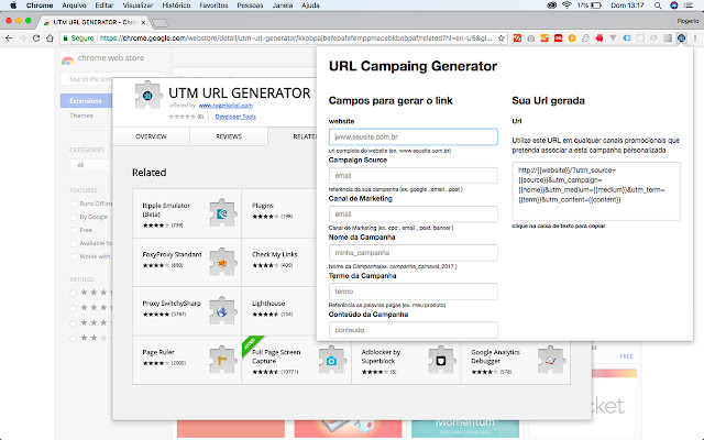 UTM URL GENERATOR  from Chrome web store to be run with OffiDocs Chromium online