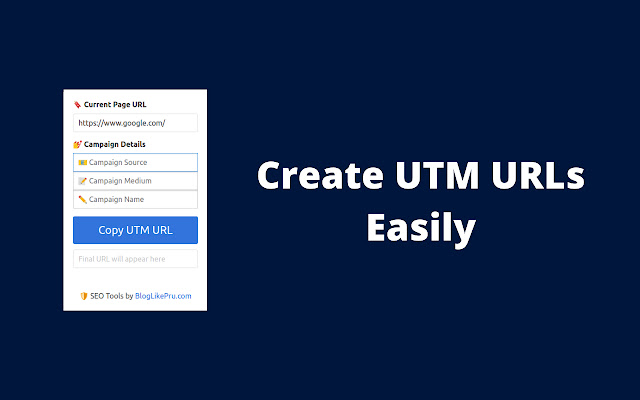 UTM URL Generator | Campaign URL Builder  from Chrome web store to be run with OffiDocs Chromium online