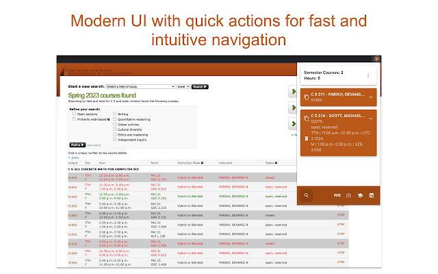 UT Registration Planner  from Chrome web store to be run with OffiDocs Chromium online