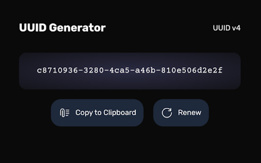 UUID Generator NEO  from Chrome web store to be run with OffiDocs Chromium online