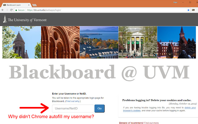UVM Blackboard Autofill NetID  from Chrome web store to be run with OffiDocs Chromium online