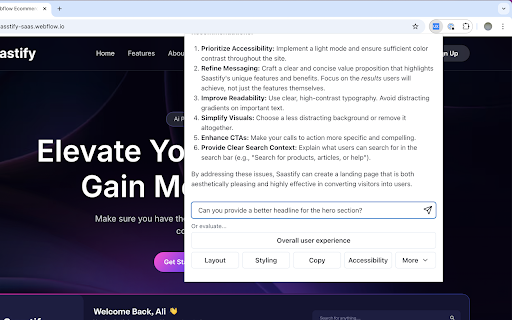 UX Eyer  from Chrome web store to be run with OffiDocs Chromium online
