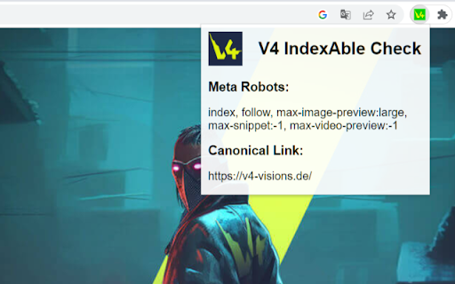 V4 IndexAble Checker  from Chrome web store to be run with OffiDocs Chromium online
