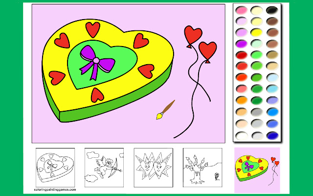 Valentine coloring game  from Chrome web store to be run with OffiDocs Chromium online