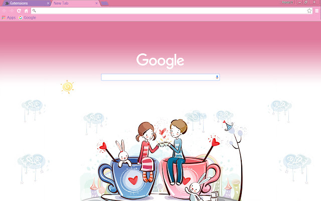 Valentine Couple in love drinking tea  from Chrome web store to be run with OffiDocs Chromium online