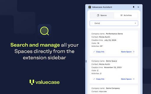 Valuecase Assistant  from Chrome web store to be run with OffiDocs Chromium online