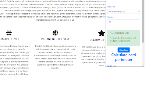 Vanilla Gift Card  from Chrome web store to be run with OffiDocs Chromium online