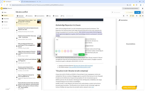 Varia Research  from Chrome web store to be run with OffiDocs Chromium online