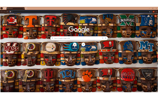 Various Mayan Masks with Team Logos  from Chrome web store to be run with OffiDocs Chromium online