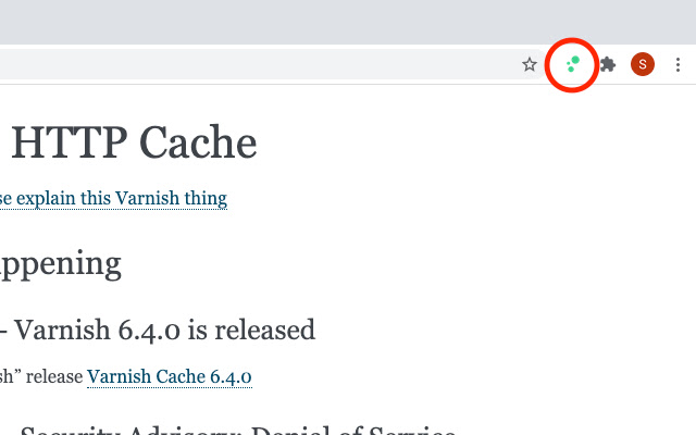 Varnish Indicator  from Chrome web store to be run with OffiDocs Chromium online