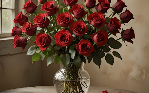 Vase of red roses  from Chrome web store to be run with OffiDocs Chromium online