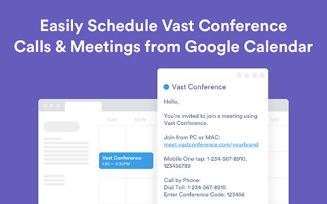Vast Conference for Google Calendar  from Chrome web store to be run with OffiDocs Chromium online