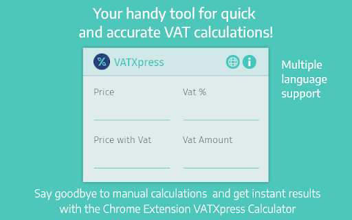 Vat Calculator VATXpress  from Chrome web store to be run with OffiDocs Chromium online