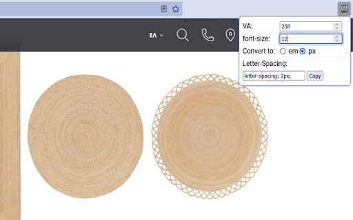 VA to PX/EM  from Chrome web store to be run with OffiDocs Chromium online