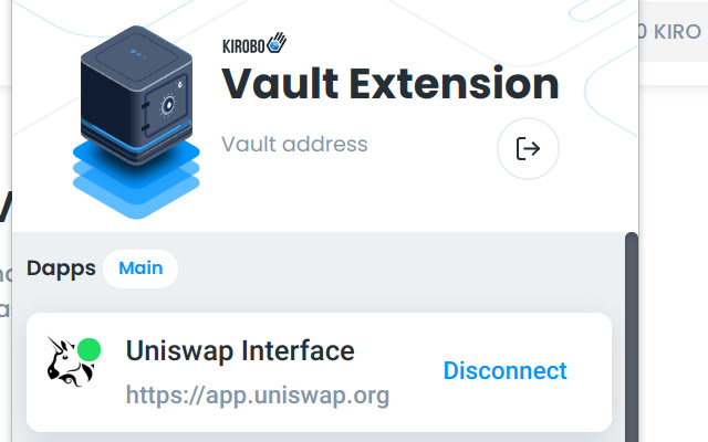 Vault Dapp Connect Extension  from Chrome web store to be run with OffiDocs Chromium online