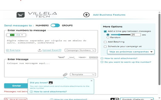 VB Sender Envio em Massa  from Chrome web store to be run with OffiDocs Chromium online