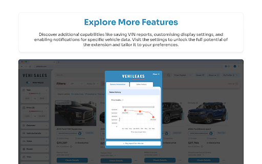 VehiLeaks: Check Vehicle History  from Chrome web store to be run with OffiDocs Chromium online