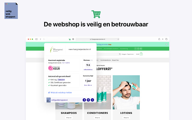 Veiligwebshoppen.nl  from Chrome web store to be run with OffiDocs Chromium online