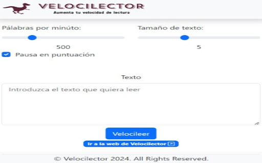 Velocilector Extension  from Chrome web store to be run with OffiDocs Chromium online
