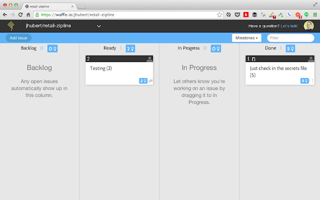 Velocity Scores for waffle.io  from Chrome web store to be run with OffiDocs Chromium online