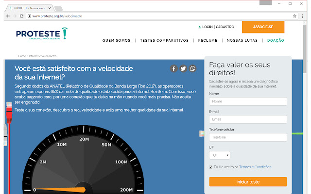 Velocímetro Proteste  from Chrome web store to be run with OffiDocs Chromium online