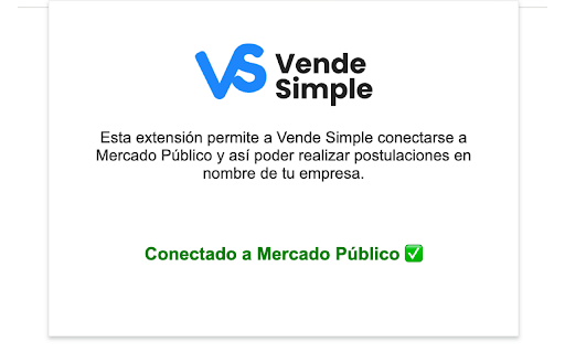 Vende Simple Mercado Público  from Chrome web store to be run with OffiDocs Chromium online