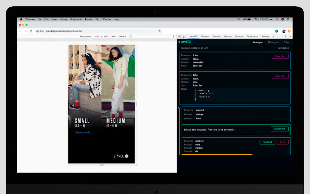 vendOS DevTools  from Chrome web store to be run with OffiDocs Chromium online