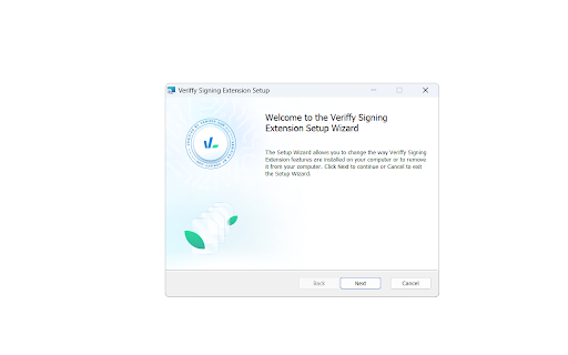 Veriffy Signing Extension  from Chrome web store to be run with OffiDocs Chromium online