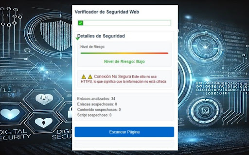 Verificador de Seguridad Web  from Chrome web store to be run with OffiDocs Chromium online