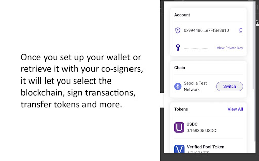 Verified Wallet  from Chrome web store to be run with OffiDocs Chromium online