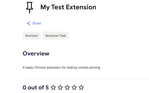 Version Pinning Test Extension  from Chrome web store to be run with OffiDocs Chromium online