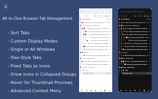 VertiTab Vertical Tabs in Side Panel  from Chrome web store to be run with OffiDocs Chromium online