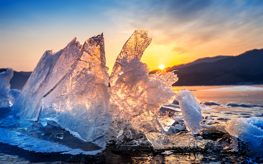 very large beautiful chunk ice sunrise winter  from Chrome web store to be run with OffiDocs Chromium online