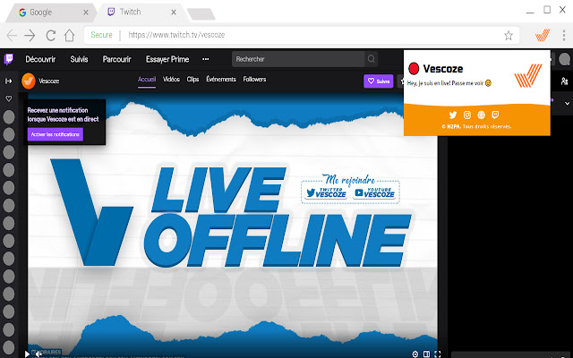 Vescoze Extension  from Chrome web store to be run with OffiDocs Chromium online