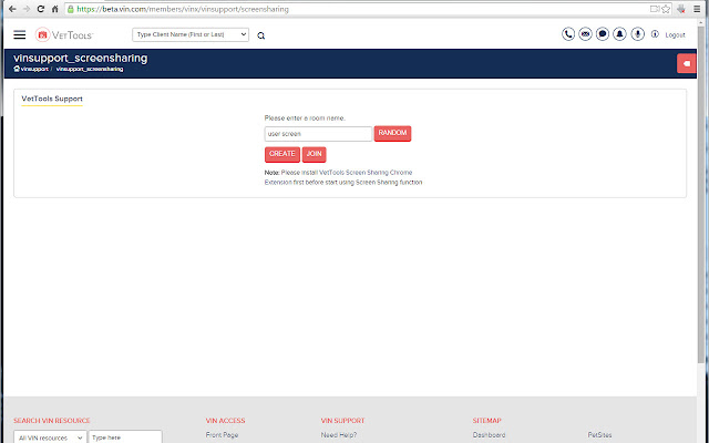 VetTools Screen Sharing  from Chrome web store to be run with OffiDocs Chromium online