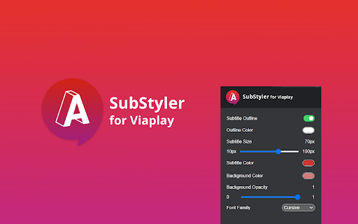 Viaplay SubStyler: Customize subtitles  from Chrome web store to be run with OffiDocs Chromium online