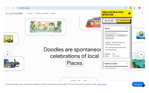 Vibio: Color  Font Detector  from Chrome web store to be run with OffiDocs Chromium online