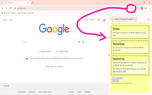Victors Calendar Program!  from Chrome web store to be run with OffiDocs Chromium online