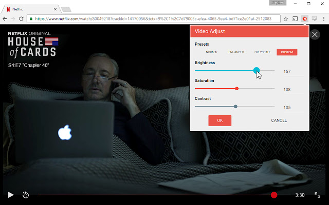 Video Adjust for Netflix  from Chrome web store to be run with OffiDocs Chromium online