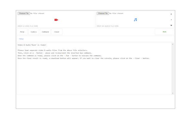 Video  Audio Muxer  from Chrome web store to be run with OffiDocs Chromium online