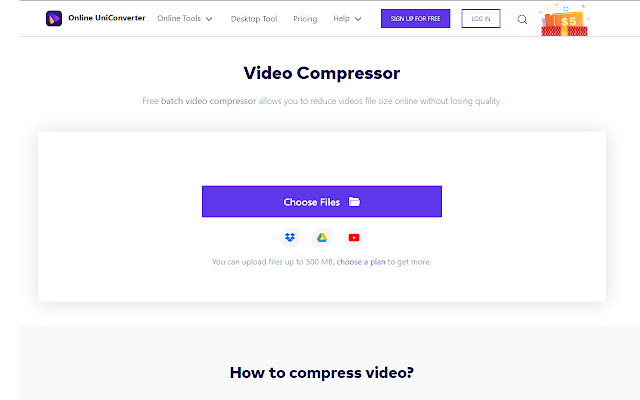 Video Compressor  from Chrome web store to be run with OffiDocs Chromium online