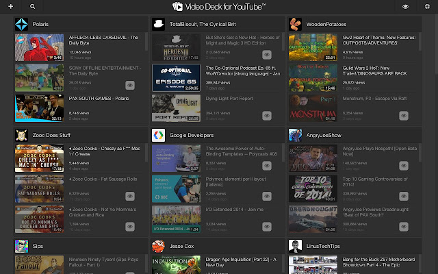 Video Deck for YouTube™  from Chrome web store to be run with OffiDocs Chromium online