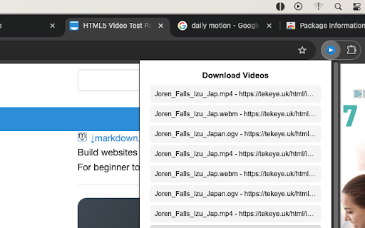 Video downloader chrome extension  from Chrome web store to be run with OffiDocs Chromium online
