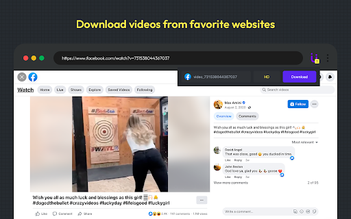Video Downloader for U  from Chrome web store to be run with OffiDocs Chromium online