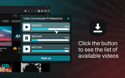 Video downloader professional  from Chrome web store to be run with OffiDocs Chromium online